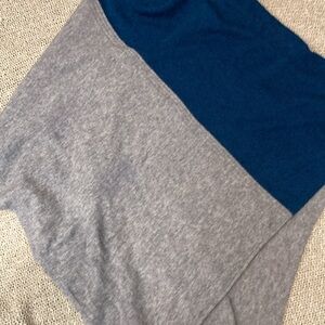 Celeste Blue and Gray Sweater Poncho